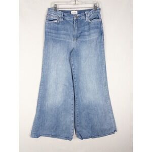 Frame Le Palazzo Jeans Womens 31 Wide Leg Light Wash Faded High Rise Flare Crop